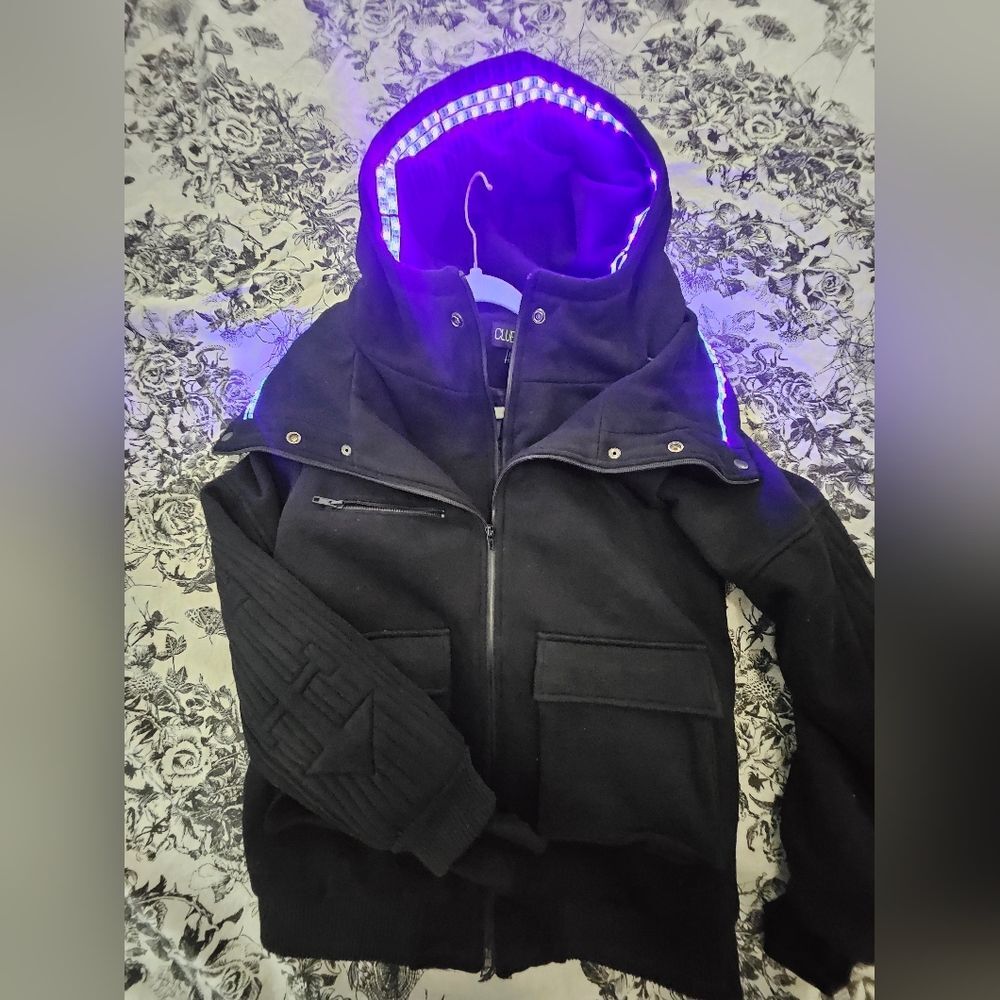Dolls Kill Club EXX SOLD OUT Black Light Up Cyberpunk Jacket